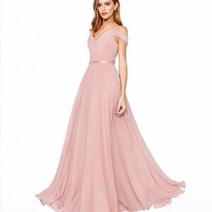 NEW WITH TAGS! Dusty Rose Chiffon Prom Gown / Gala Dress (Size L)